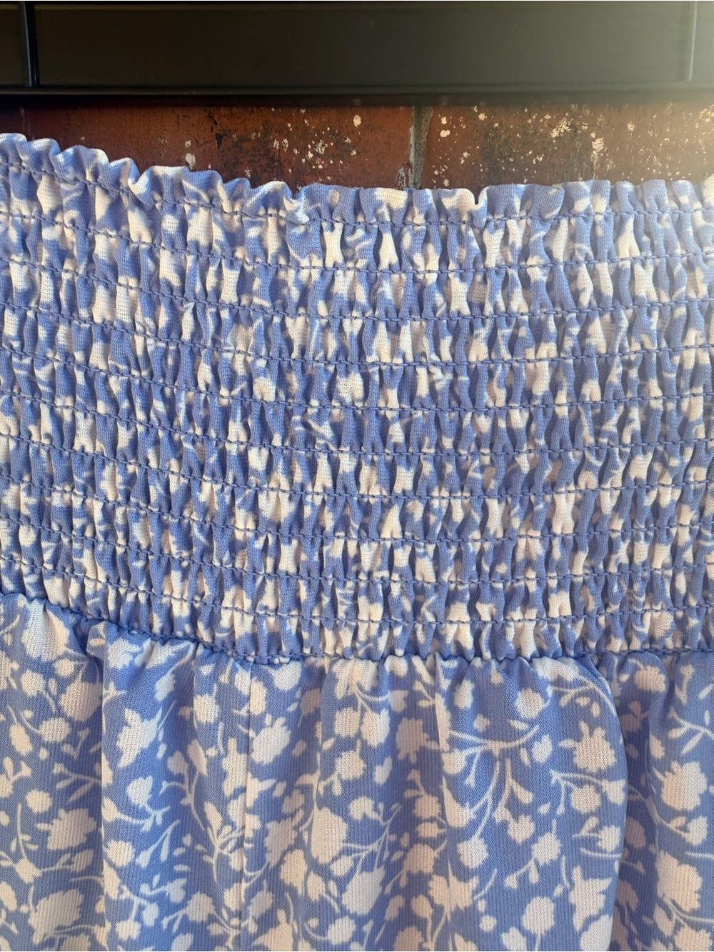 Sienna Sky Smocked Waist Light Blue Floral Wide Leg Pants - Picture 7 of 8